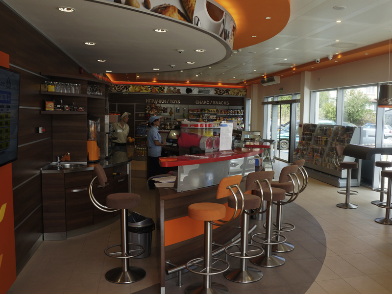 Interior of petrol stations