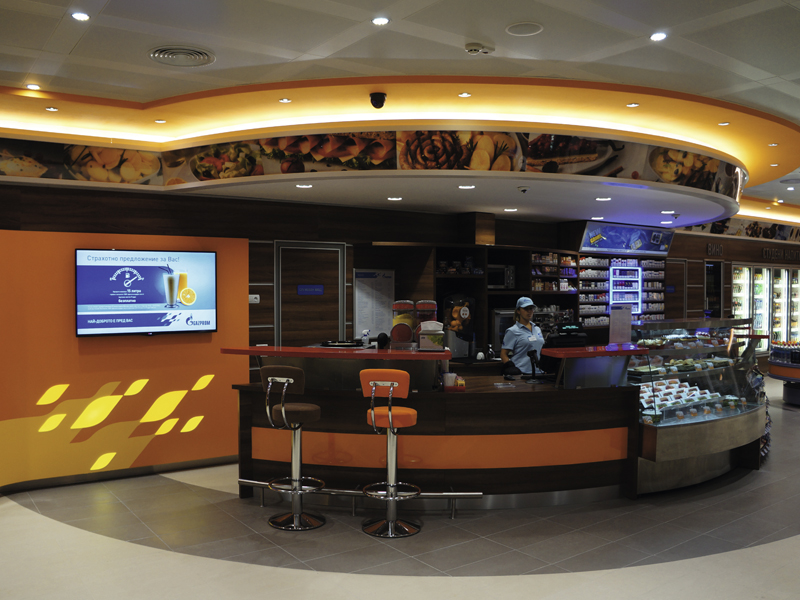 Interior of petrol stations