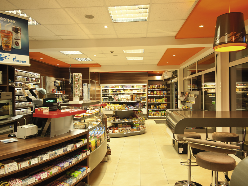 Interior of petrol stations